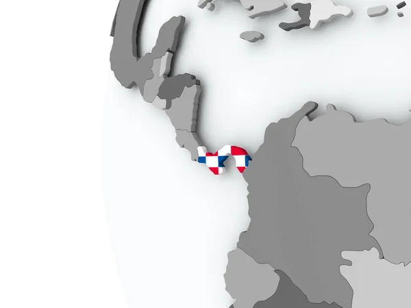 Panama sul globo con bandiera — Foto Stock