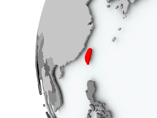Taiwan on globe with flag — Stock Photo, Image