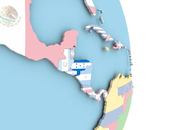 Honduras med flagga på Globen — Stockfoto