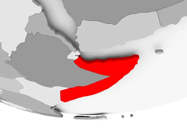 ソマリアの灰色の政治世界地図 — ストック写真