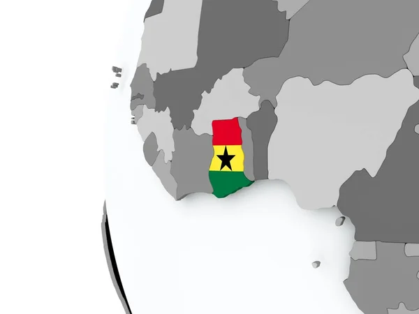 加纳国旗地球仪 — 图库照片