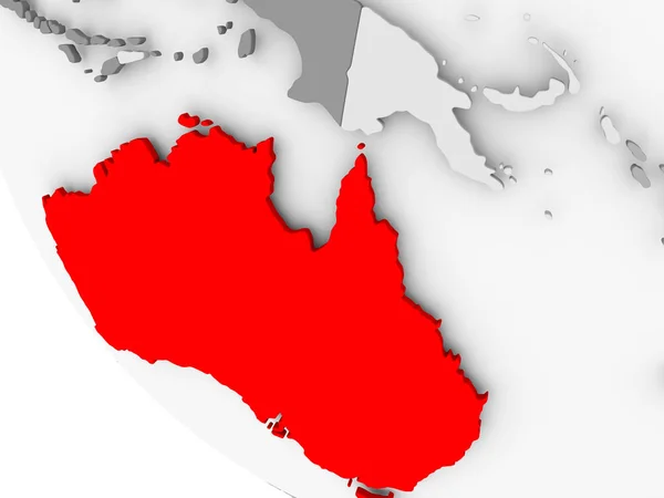 Map of Australia in red — Stock Photo, Image