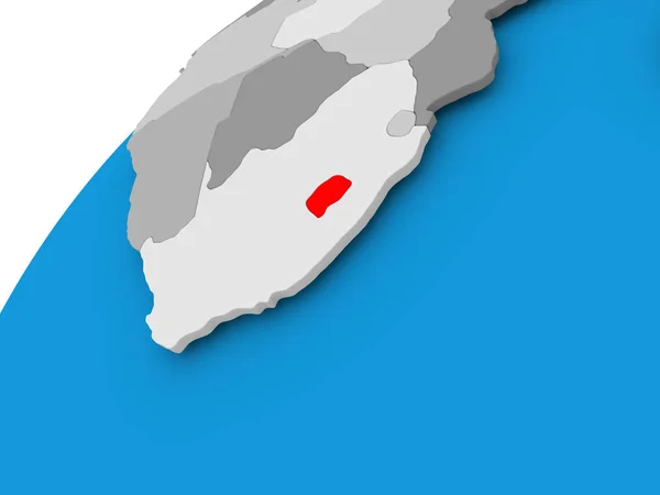 Mapa de Lesoto em vermelho — Fotografia de Stock