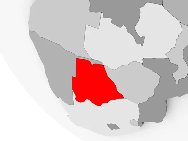 Karte von Botswana in rot — Stockfoto