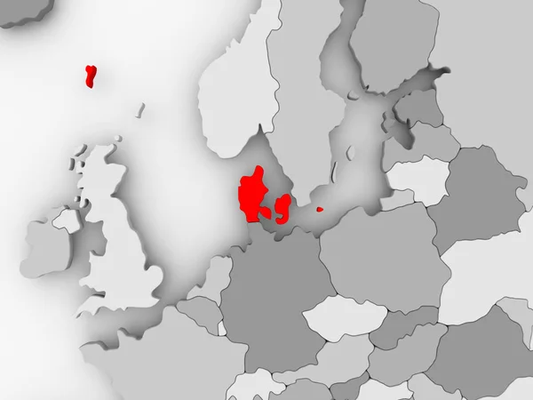 Mapa Dánska — Stock fotografie