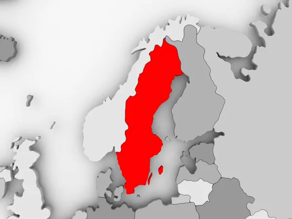 Karta över Sverige — Stockfoto