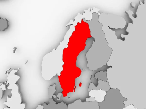 La mappa di Svezia — Foto Stock