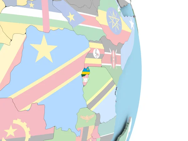 Руанда з прапором по всьому світу — стокове фото