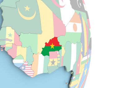 Burkina Faso ile dünya üzerinde bayrak