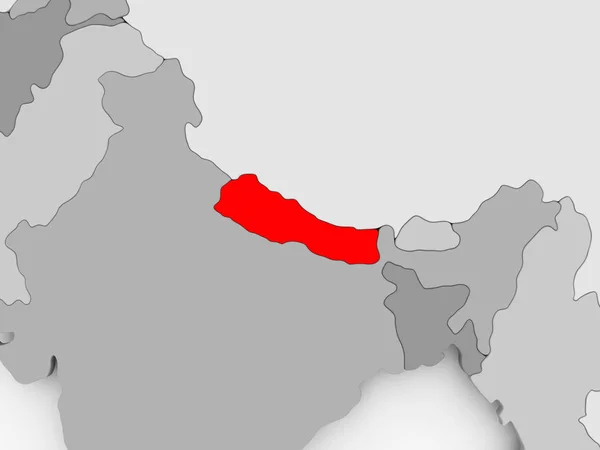 Mapa z Nepalu — Zdjęcie stockowe