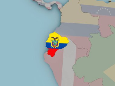 Ekvador bayrak ile siyasi dünya üzerinde