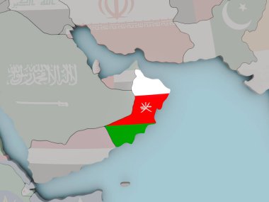 Umman bayrağı ile siyasi dünya üzerinde