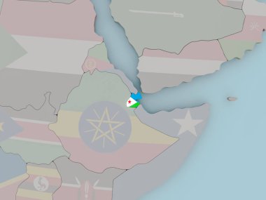 Cibuti bayrağı ile siyasi dünya üzerinde