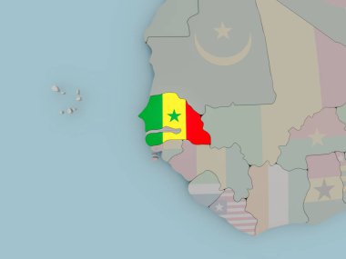 Senegal bayrak ile siyasi dünya üzerinde