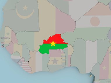 Burkina Faso bayrak ile siyasi dünya üzerinde