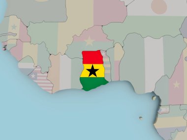 Gana bayrak ile siyasi dünya üzerinde