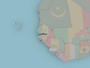 Gambiya bayrak ile siyasi dünya üzerinde