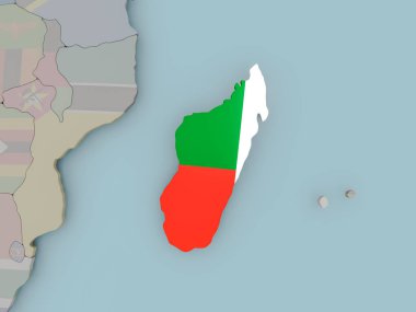 Madagaskar bayrağı ile siyasi dünya üzerinde