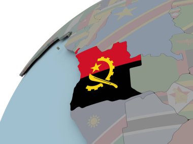 Bayrağı ile Angola Haritası