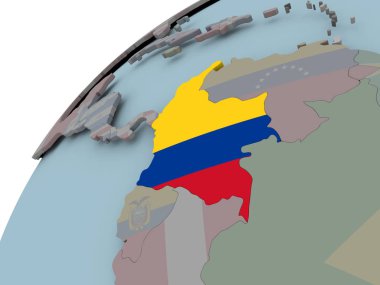 Kolombiya Haritası bayrak ile