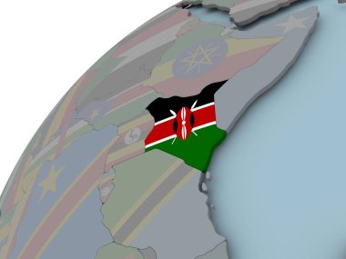 Bayrağı ile Kenya Haritası