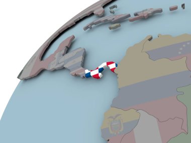 Harita Panama bayrak ile