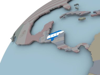 Honduras Haritası bayrak ile