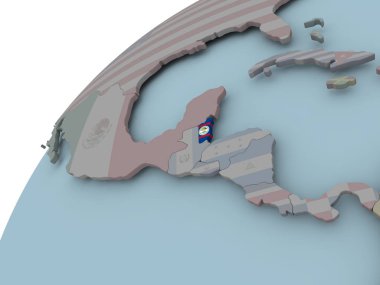 Bayrağı ile Belize Haritası