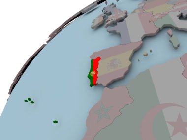 Portekiz Haritası bayrak ile