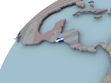 El Salvador Haritası bayrak ile