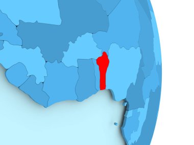 Benin Haritası kırmızı