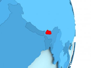 Bhutan Haritası kırmızı