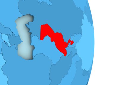 Özbekistan haritası kırmızı