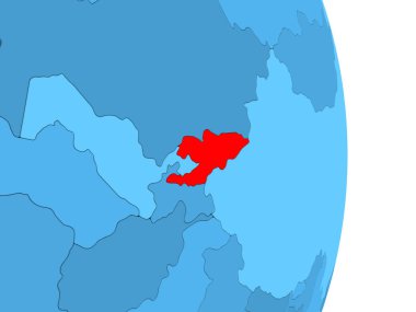 Kırgızistan Haritası kırmızı