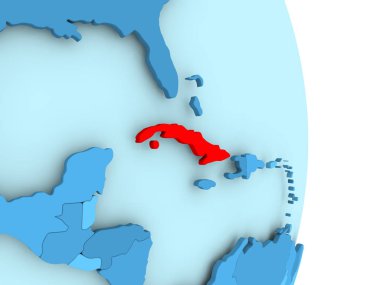 Küba Haritası kırmızı