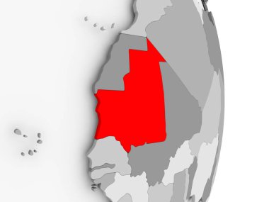 Moritanya gri siyasi dünya üzerinde