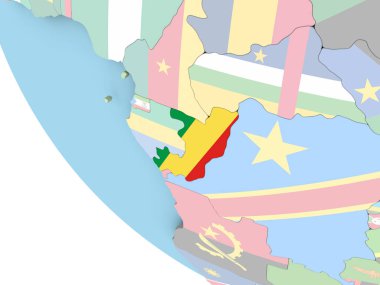 Kongo dünya üzerinde bayrak ile