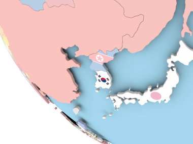 Güney Kore bayrağı dünya üzerinde