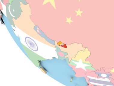 Bhutan bayrağı dünya üzerinde