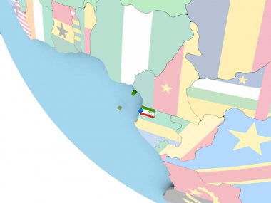 Dünya üzerinde bayrak ile Ekvator Ginesi