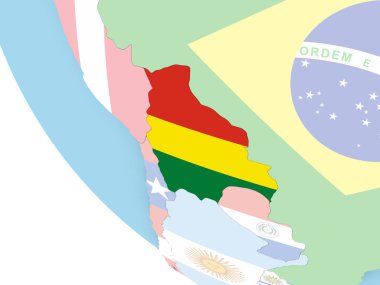Bolivya dünya üzerinde bayrak ile