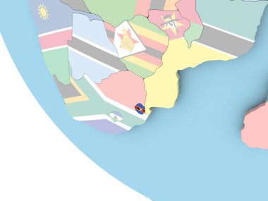 Svaziland dünya üzerinde bayrak ile