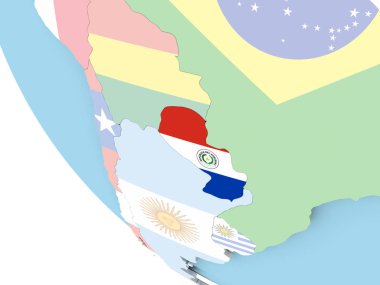 Dünya üzerinde bayrak ile sözleşme