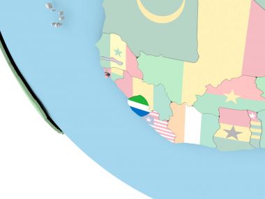 Sierra Leone dünya üzerinde bayrak ile