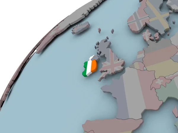 Mapa da Irlanda com bandeira — Fotografia de Stock