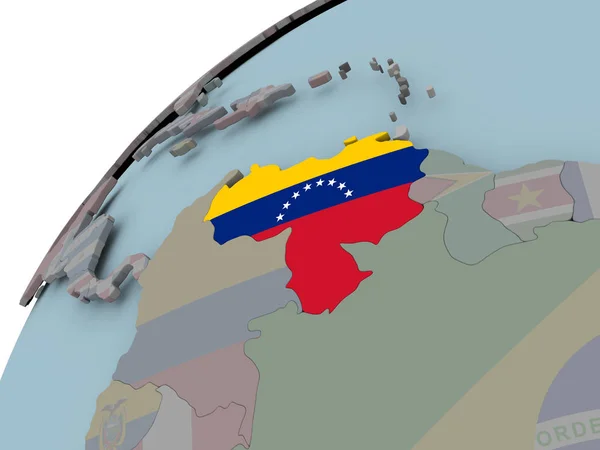 Карта Венесуэлы с флагом — стоковое фото