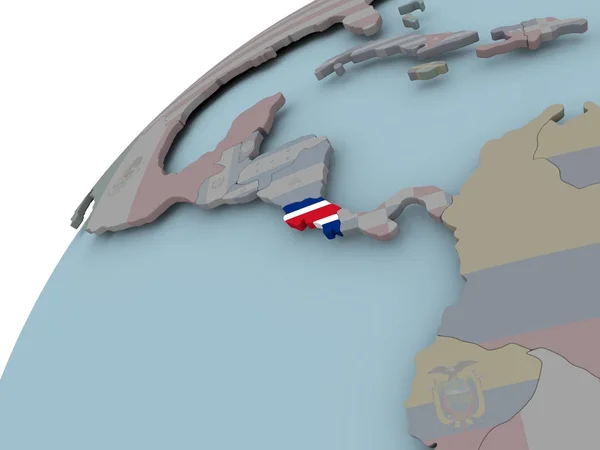 Kaart van Costa Rica met vlag — Stockfoto