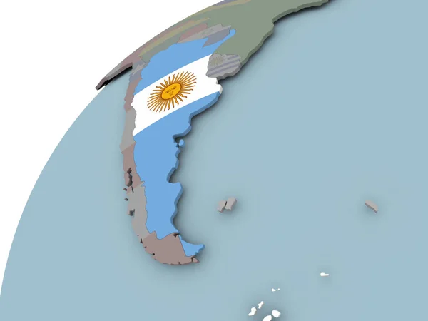 Kaart van Argentinië met vlag — Stockfoto