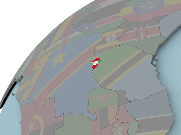 Mapa do Burundi com bandeira — Fotografia de Stock