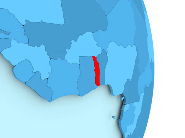 Mapę Togo w kolorze czerwonym — Zdjęcie stockowe